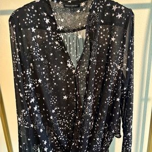 Banana Republic Black Star Print Women's Top